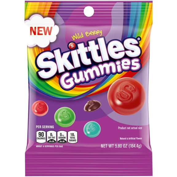 Skittles Wild Berry Gummy Candy - 5.8 oz Bag-Pack of 4