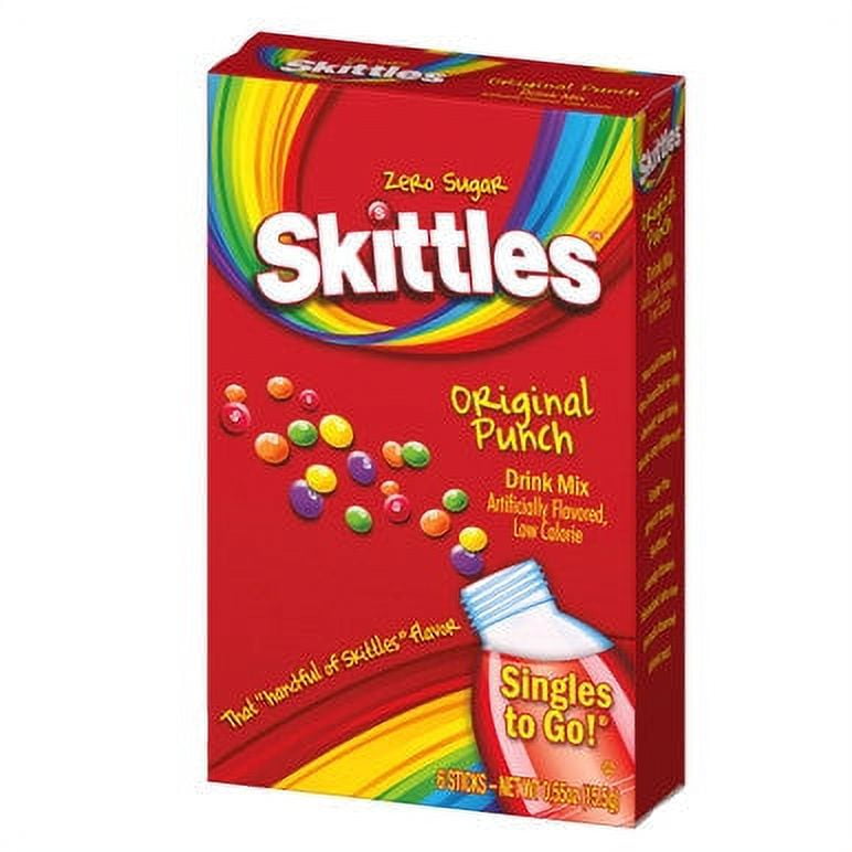Skittles Zero Sugar Original Punch Flavored Drink Mix, 6 packets, 15.5g ...
