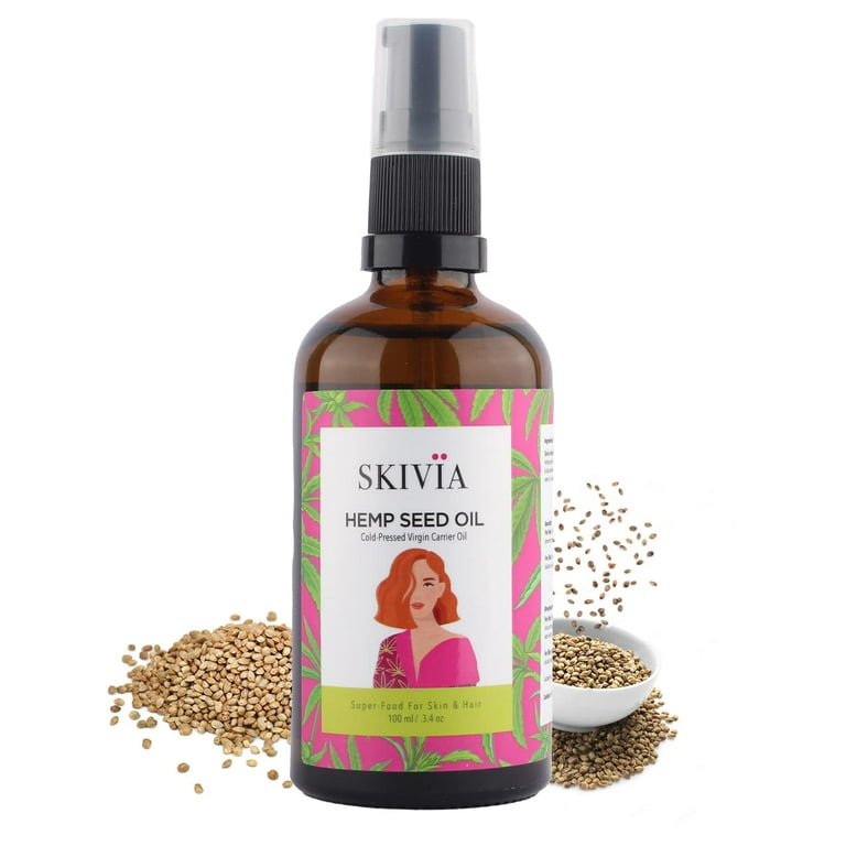 Skivia Hemp Seed Carrier Oil - 100 ml | Virgin & Cold-Pressed | Contains  Anti-Ageing & Anti-Inflammatory Benefits