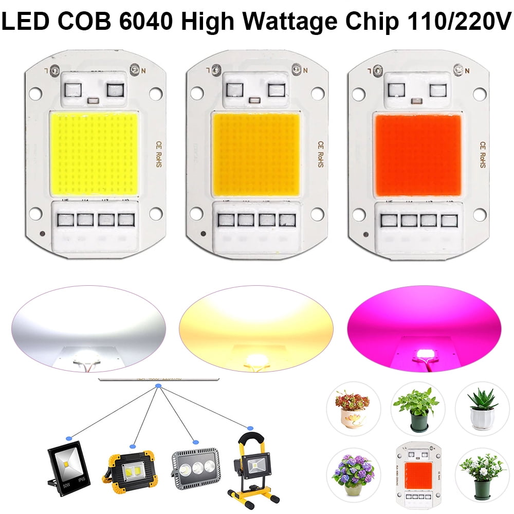 Skksst 1-10Pack AC110V 30W COB LED Light Chip Full Spectrum Plant Grow ...