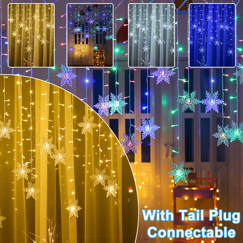 Skksst 11.48ft LED Snowflake Fairy String Light Christmas Indoor ...