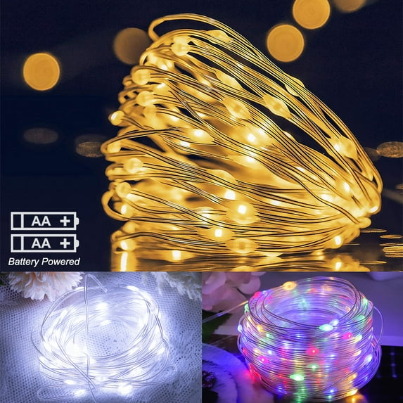 Skksst 13.1ft Copper Wire String Light Indoor Outdoor Christmas Holiday Home Decor Mini LED Fairy Lights