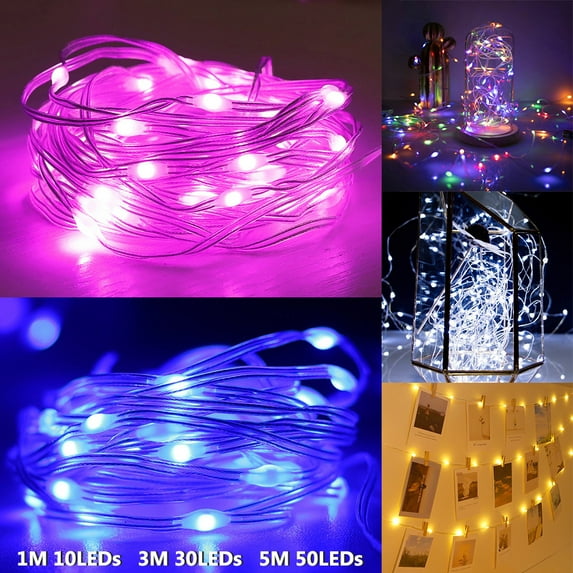 Skksst 16.4ft LED String Light Christmas Party Home Bedroom Decor Waterproof Garden Patio Micro Starry Fairy Light