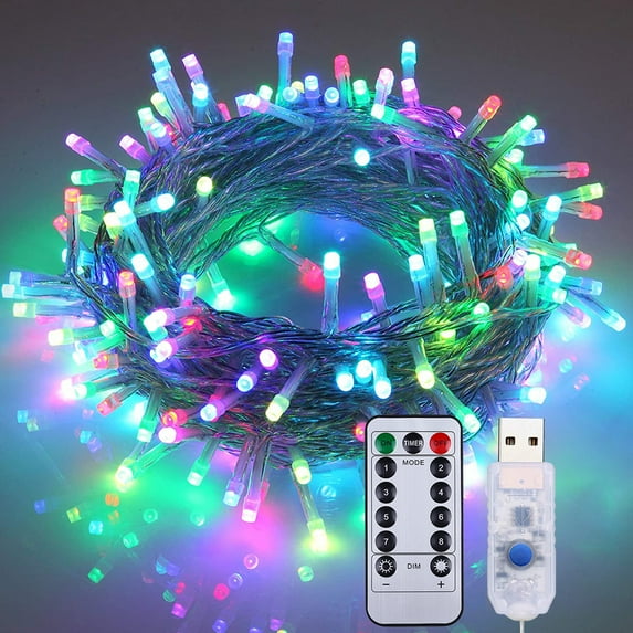 Skksst 16.4ft Twinkle Star LED String Light Christmas Indoor Outdoor Waterproof 8 Modes USB Operated Fairy Light