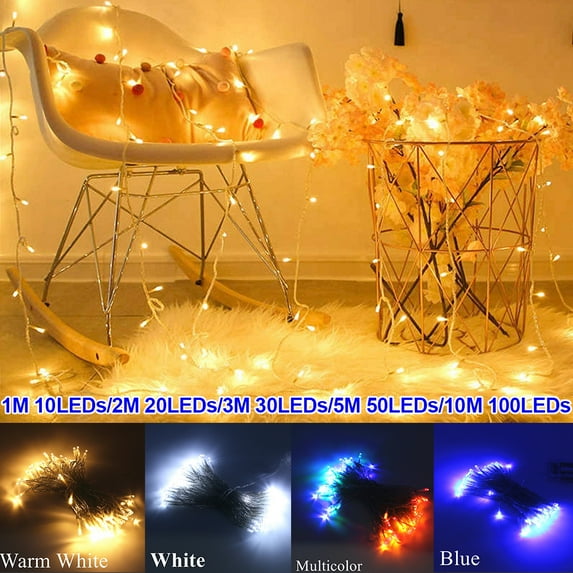 Skksst 3.28-32.81ft String Light Christmas Home Wedding Party Decor Battery Operated Fairy Light