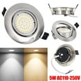 thumbnail image 1 of Skksst 5W LED Recessed Ceiling Light Ajustable Angle Indoor Round Downlight Fixture, 6400K Cool White, 1 of 7