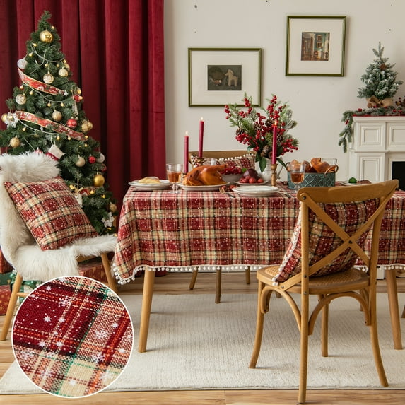 Skksst Christmas Buffalo Plaid Pillow Case Throw Cushion Cover Xmas Dining Room Kitchen Home Decor
