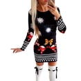 thumbnail image 1 of Skksst Christmas Womens Long Sleeve Xmas Fancy Costume Party Mini Dress, 1 of 4