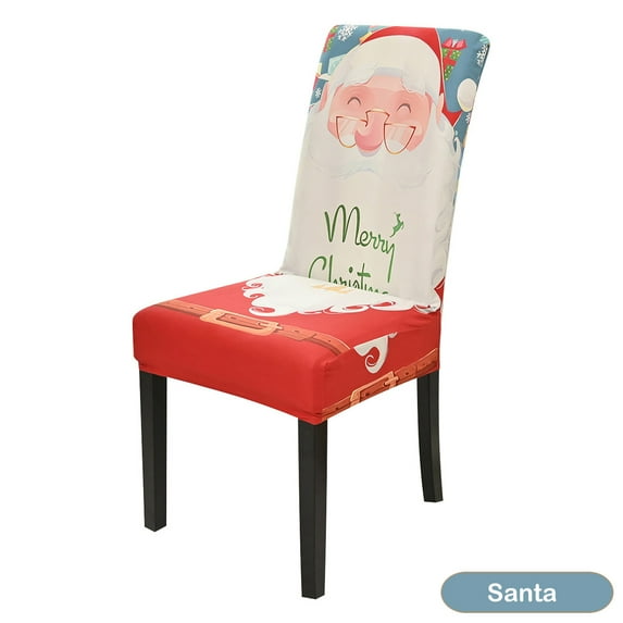 Skksst Dining Chair Slipcover Christmas Xmas Home Decoration Seat Protector Cover, Set of 4