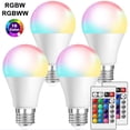 thumbnail image 1 of Skksst E26 E27 RGBW RGBWW Light Bulb Dimmable 4 Lighting Mode Changing Color Lamp With Remote Control, 1 of 7