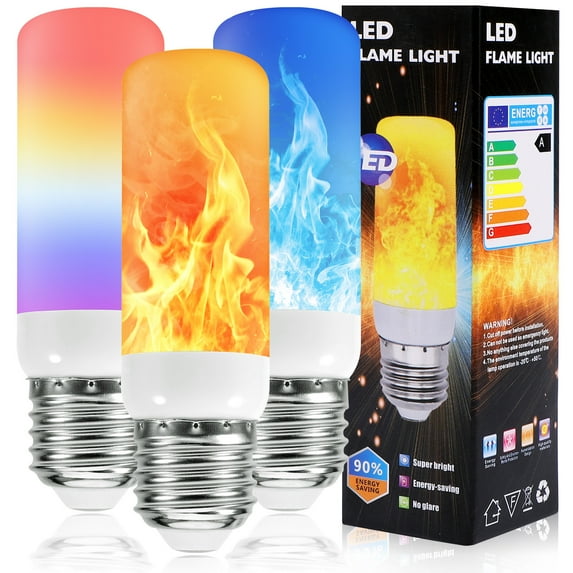 Skksst E27 LED Flame Effect Light Bulb 2pcs Outdoor Indoor 3 Mode Flickering Fire Lamp for Christmas Party Home Decor