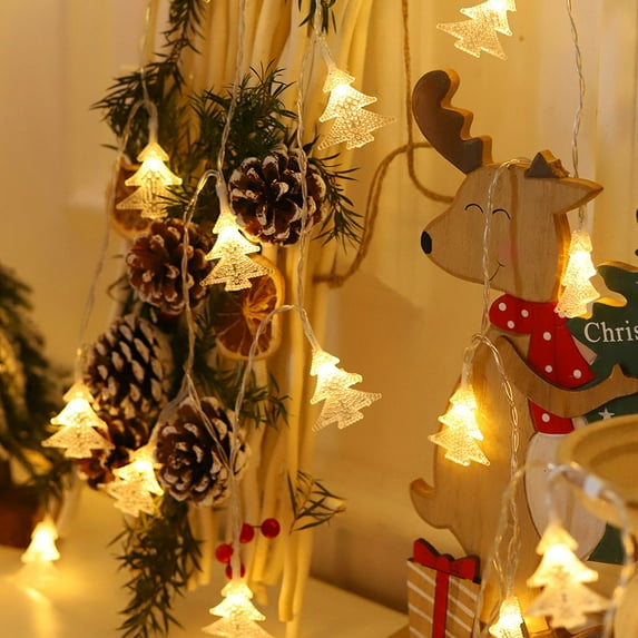 Skksst LED String Light Christmas Tree Ornament Home Party Bedroom 9.8ft Battery Powered Indoor Outdoor Fairy Light