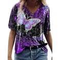 thumbnail image 1 of Skksst Loose Fit Women's Casual Top Short Sleeve Floral T-Shirts, 1 of 4