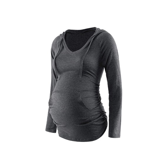 Skksst Maternity Women Long Sleeve Hooded Tops Nursing Casual T-Shirt Blouse