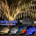 thumbnail image 1 of Skksst Meteor Shower Lights 30cm 192 LED Waterproof Raindrop Snowfalling Christmas Outdoor Decoration Fairy String Light, 1 of 7