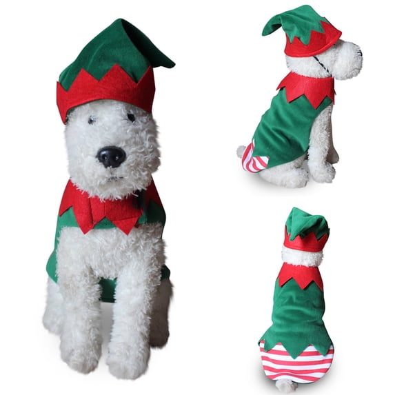 Skksst Pet Clothes Fairy Elf Clown Halloween Christmas Costume Outfit Cat Dog Accessories