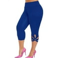 thumbnail image 1 of Skksst Plus Size Womens Hollow Out High Waist Capri Leggings Sport Yoga Pants, 1 of 2