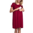 thumbnail image 1 of Skksst Pregnant Womens Maternity Nursing Sleepwear Gown Short Sleeve Nightie Dress Pajamas, 1 of 4