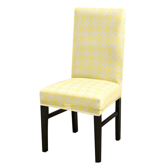 Skksst Spandex Dining Chair Slipcover Printed Home Banquet Removable Seat Protector Cover, Set of 6
