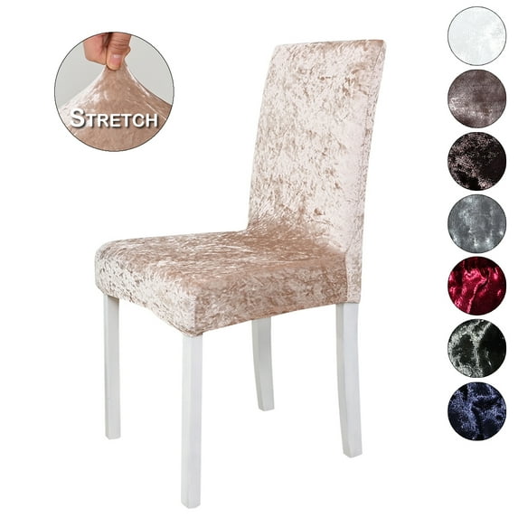 Skksst Spandex Velvet Dining Chair Slipcover Home Banquet Party Waterproof Seat Protector Cover, Pink