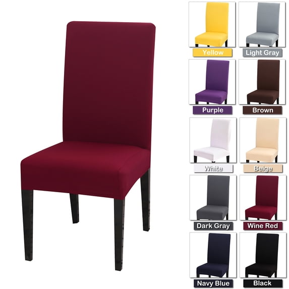 Skksst Stretch Chair Slipcover Dining Room Banquet Party Washable Seat Cover Removable Protector, Set of 8