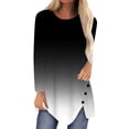 thumbnail image 1 of Skksst Womens Gradient Color Long Sleeve Irregular Swing Tunic T Shirt Tops, 1 of 2