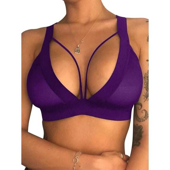 Skksst Womens Mesh Sheer Lingerie Underwear Babydoll Wireless Push Up Bra