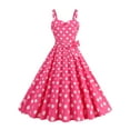 thumbnail image 1 of Skksst Womens Retro Polka Grid Sundress 1950s Sleeveless A-line Maxi Dress, 1 of 5