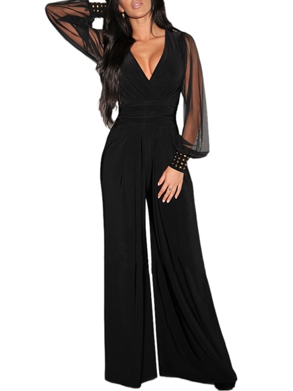 Amazon.com: MakeMeChic Women's Long Sleeve Collar Zip Up Bodycon Flare Jumpsuit  Pants Romper Black XS : Clothing, Shoes & Jewelry