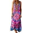 thumbnail image 1 of Skksst Womens Sleeveless V Neck Tie Tye Print Summer Beach Maxi Dress, 1 of 2