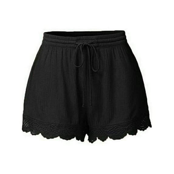 Skksst Womens Summer Beach Hot Pants Lace Drawstring Shorts