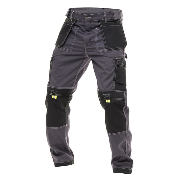 SkylineWears Men's Utility Work Pants - Carpenter Trousers with Multi-Pockets for Construction Safety Gray W40-L34