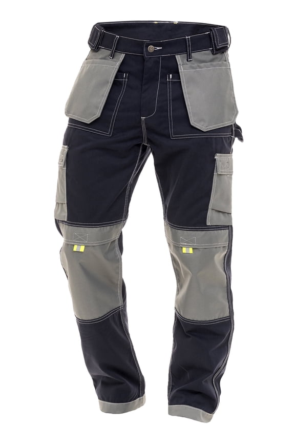 Men's Utility Work Pants - Carpenter Trousers with Multi-Pockets for Construction Safety Navy W36-L30