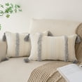 thumbnail image 1 of Skodaer 2 Pack Boho Decorative Throw Pillow Covers Tufted Woven with Tassel Series Pillow Case,12x20,Light Grey, 1 of 7