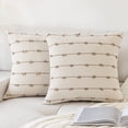 thumbnail image 1 of Skodaer Boho Throw Pillow Covers 20"x20" Set of 2 Modern Farmhouse Decorative Cushion Case Tufted Square Pillows Cover Neutral Pillow Cases Accent Pillowcase for Sofa, Couch, Bed,Khaki, 1 of 8