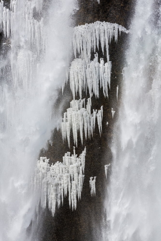 Skogarfoss Waterfall in the Winter Iceland Canvas Art - Panoramic Images (36 x 12)