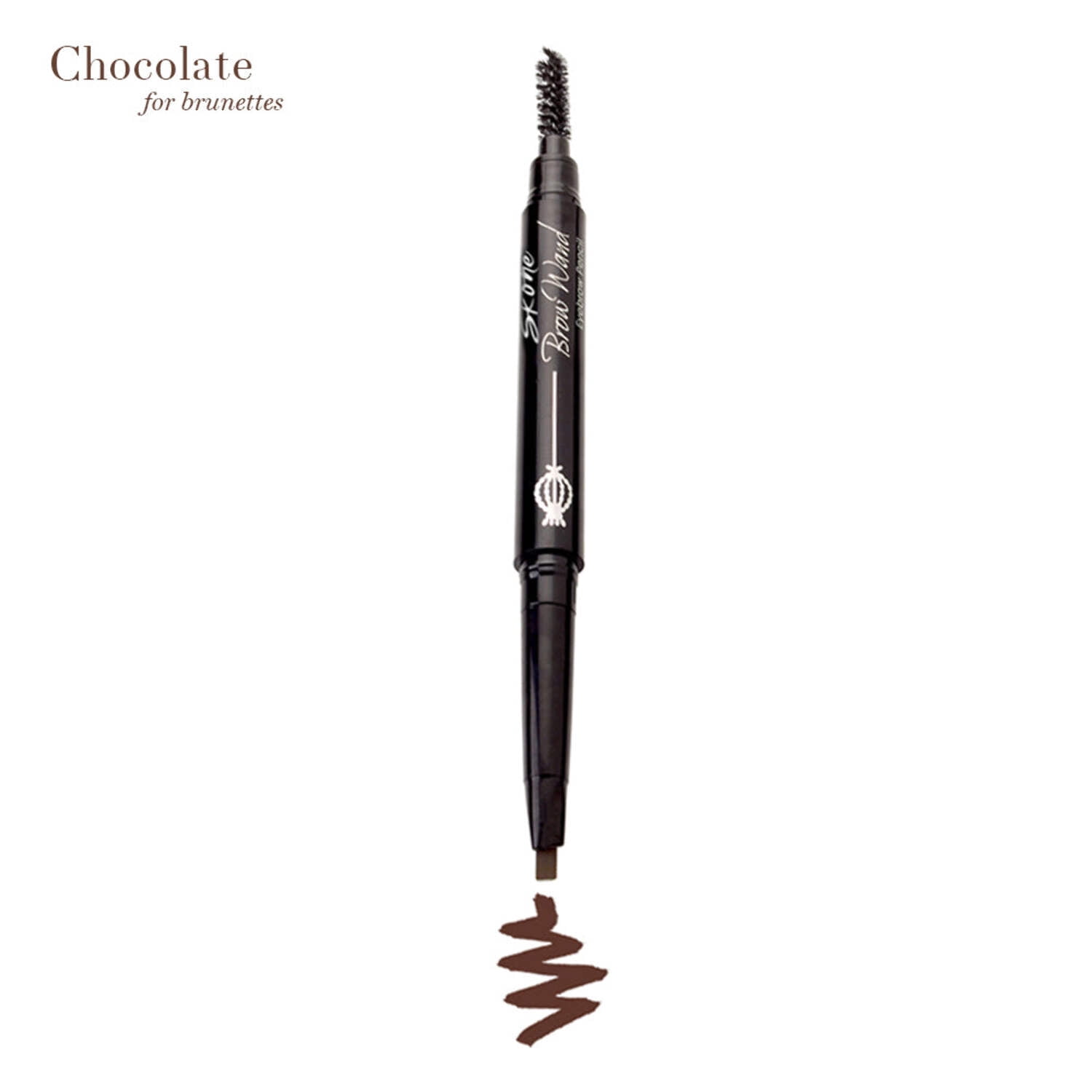 Skone Cosmetics Brow Wand - Chocolate for Brunettes - Eyebrow Pencil- Retractable Brow Pencil with Brush-Long Lasting, Waterproof Eyebrow Makeup Pencil Liner for Sleek Eyebrows-Eye Brow Definer 0.1 oz