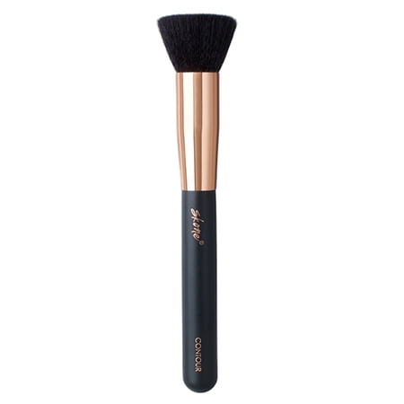 Skone Cosmetics Contour Brush - Luxe Premium Rose Gold and Synthetic Face Brush - Professional Grade Nylon Powder Face Brush For Applying Powder and Cremes to blend and contour the face