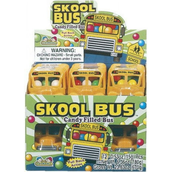 Skool Bus with Candy .53 ounce (Pack Of 12)