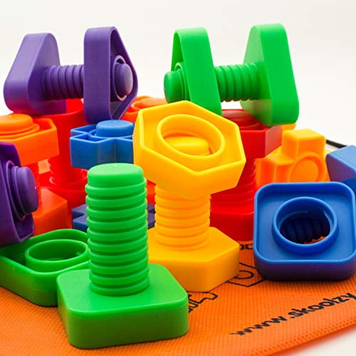 Colorful Plastic Nuts and Bolts Fine Motor Skills Toy Set