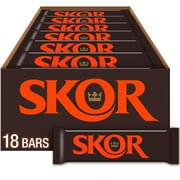 Skor Crisp Butter Toffee and Chocolate Candy, Bars 1.4 oz, 18 Count