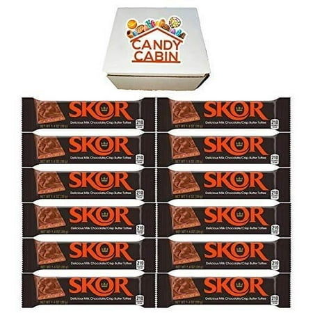 Skor Milk Chocolate Butter Toffee 1.4 Oz Candy Bars, Multiple Pack Box By CANDY CABIN 12 Pack