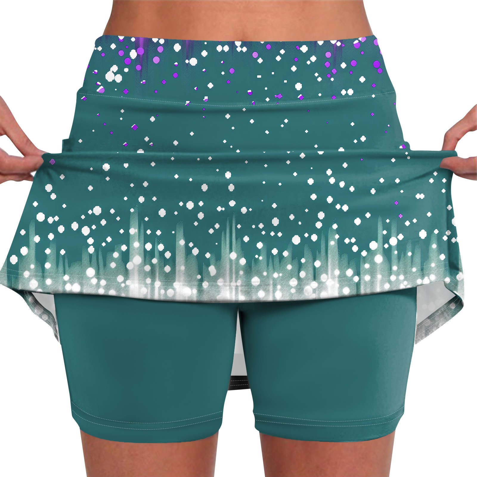 Skorts Skirts for Women 19" Floral Print Skort Skirt High Waisted