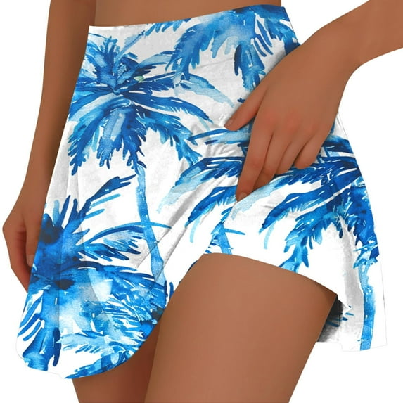 Skorts Skirts for Women Casual Printed Tennis Skirts Sport Stretchy Summer Short Yoga Fake Two Piece Trouser Skirt Shorts