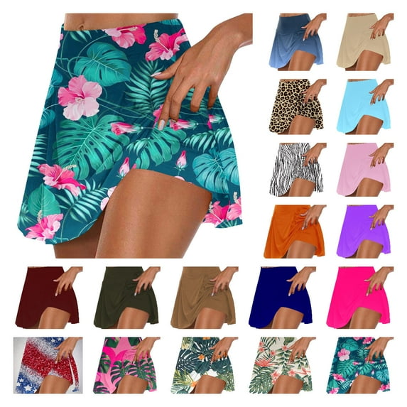 Skorts Skirts for Women ,HTNBO Summer Athletic Elastic Waist Gradient Tennis Golf Skort