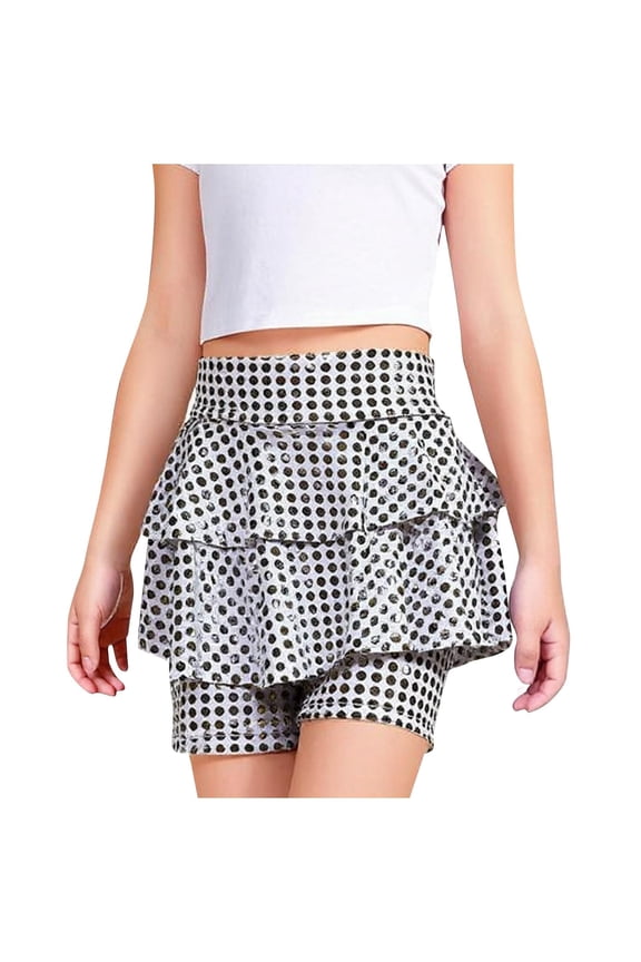 Skorts for Girls Fashion Sequin High Waisted Mini Short Kids Clothes Girls Size 4-14
