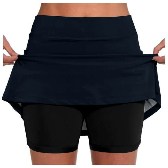 Skorts for Woman with Pockets Womens Casual Solid Tennis Pocket Skirt Yoga Sport Active Skirt Shorts Skirt