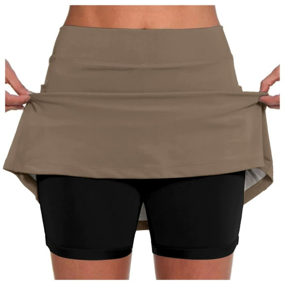 Skorts for Woman with Pockets Womens Casual Solid Tennis Pocket Skirt Yoga Sport Active Skirt Shorts Skirt