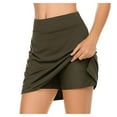 thumbnail image 1 of Skorts for Women High Waisted Stretchy Tennis Skirt with Short Casual Flowy Athletic Skirts for Running Army Green S, 1 of 6