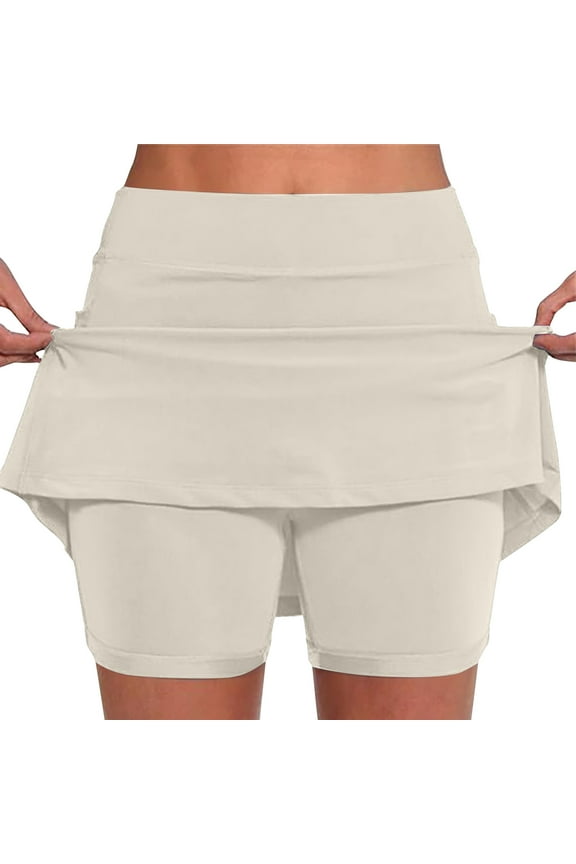 Skorts for Women with Pockets High Waist Tummy Control Women's Yoga Shorts Dressy Casual Athletic Tennis Mini Short Skirts